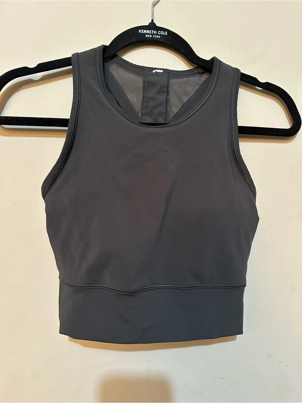 Lululemon Mesh-Back Training Cropped Tank Top *Graphic (Graphite Grey) Size 2